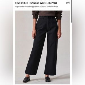 Buck Mason High Desert Canvas Wide Leg Pants (black)